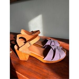 Stylish Tan and Purple Women's Sandals